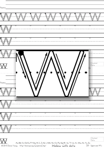 3-stroke letter w, practice