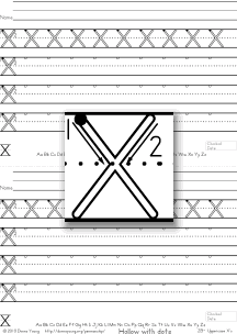 3-stroke letter x, practice