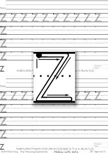 3-stroke letter z, practice