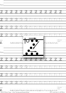 letter z with boxes, tracing