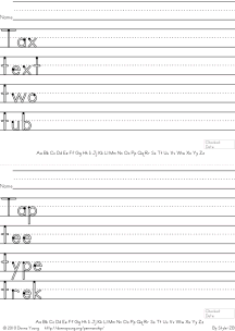 letter t words handwriting worksheets