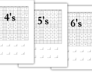 Missing Numbers Multiplication Charts with Problem Sets