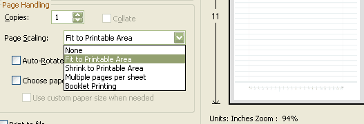 fit to Printable area