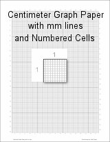 Centimeter Graph Paper with mm lines and with Numbered Cells
