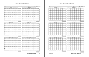 2-Page Dated Attendance Calendar