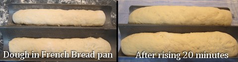 dough in french bread pan