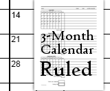 Calendars - 3-Month - Ruled
