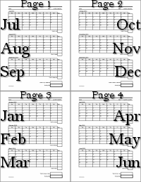 Wide Block 3-Month Calendar
